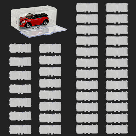 Toys Organizer Storage Case for Hot Wheels Car for Matchbox Cars for Mini Cars1/64 Scale Hot Toy Wheels Display Case Holds 10/40 Cars,Interlocking Hot Car Wheels Storage (White 40 PCS)