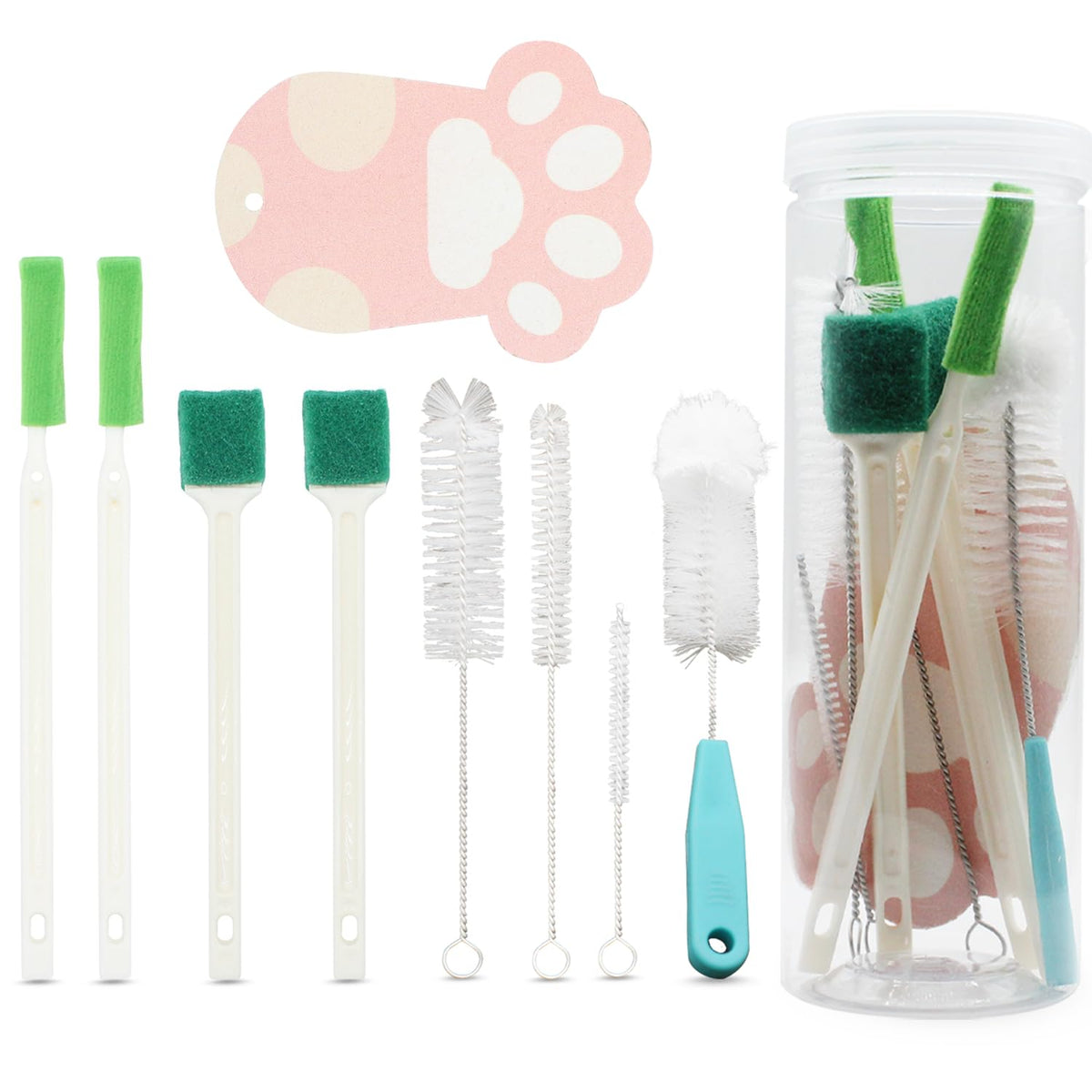 AIMAOGOU 9PCS Pet Water Fountain Cleaning Kit with Compressed Sponge and Storage BoxDog and Cat Water Fountain Brushes Fit Most Pet Water DispensersPet Drinking Dispenser Cleaning Kit Cleaning brush