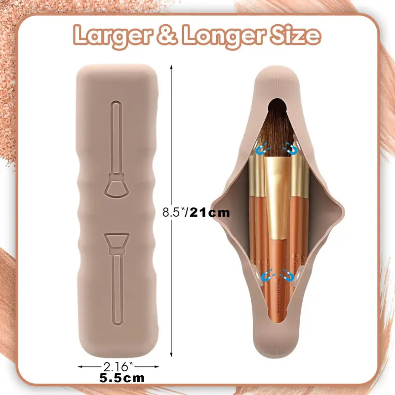Travel Makeup Brush Organizer with Magnetic Closure