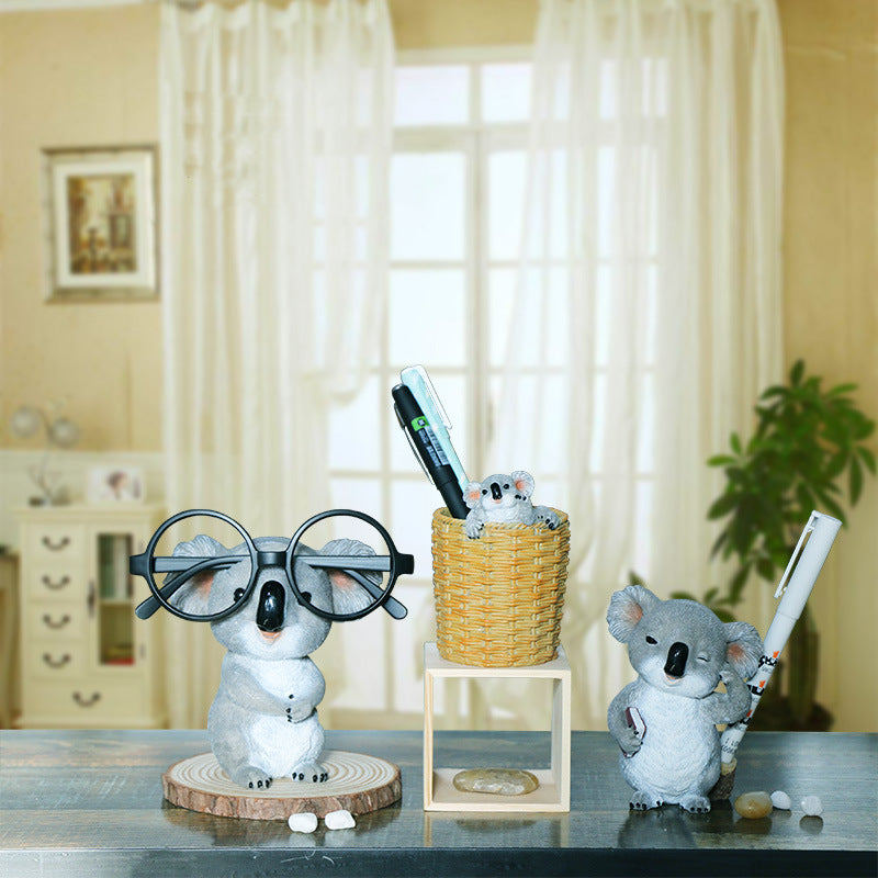 Koala Resin Desk Pen Holder