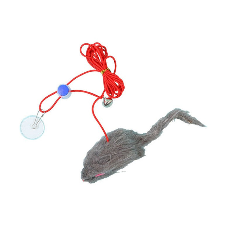 Elastic Plush Cat Toy with Swing and Interactive Rope