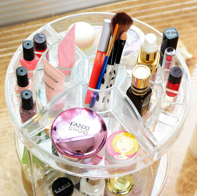 Acrylic Rotating Makeup Organizer Storage Rack