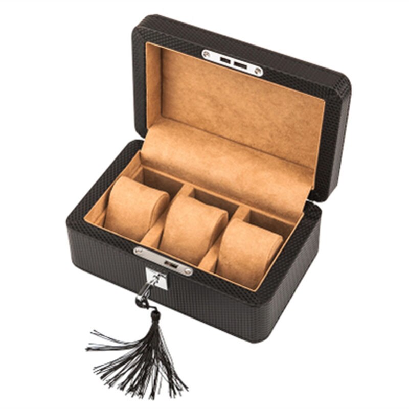 Leather Watch Box - Wooden Display and Storage Case
