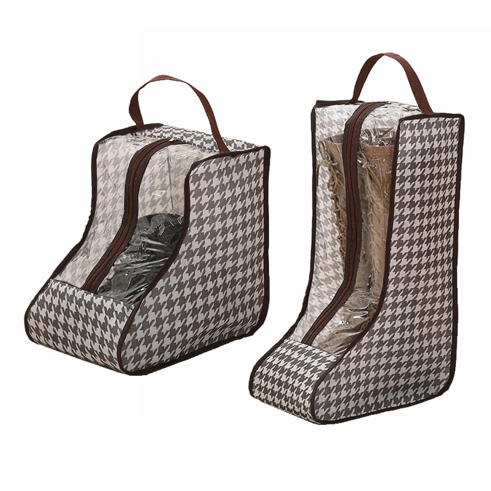 Travel Shoe Bags Tall/Short Boots Storage Bags Dust-proof Shoe Storage Organizer Shoe Pouch with Zipper for Travel and Daily (1 pack tall and 1 pack short)