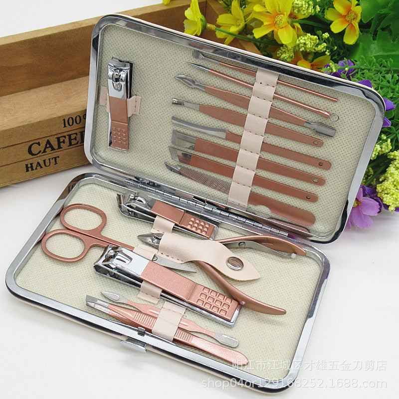 18-Piece Stainless Steel Nail Care Tool Set with Scissors