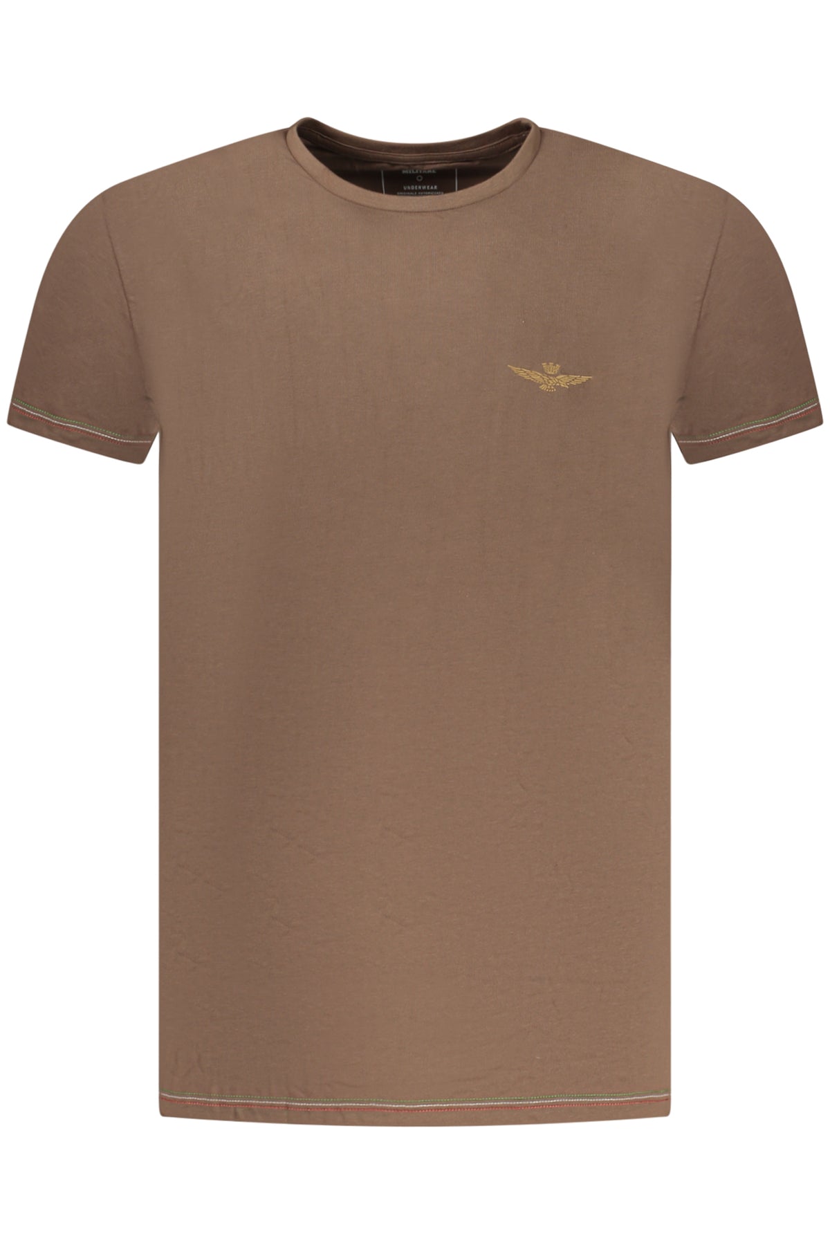 AERONAUTICA MILITARE MEN'S BROWN OUTERWEAR T-SHIRT