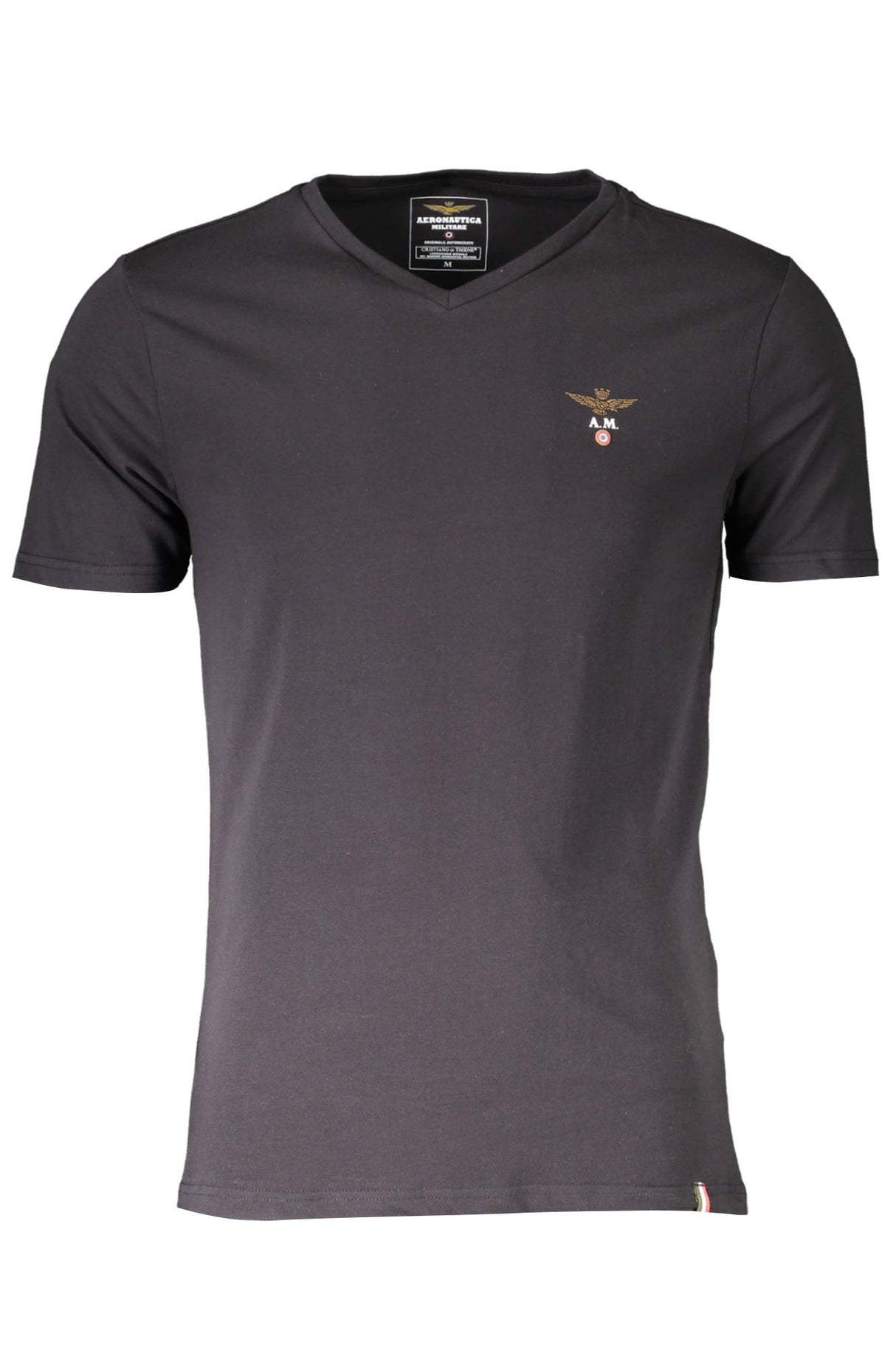 AERONAUTICA MILITARE BLACK MEN'S OUTERWEAR T-SHIRT