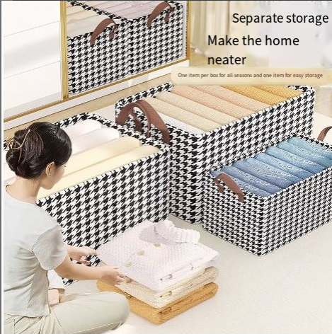 Checkered Pants Storage Box - Foldable Drawer Organizer