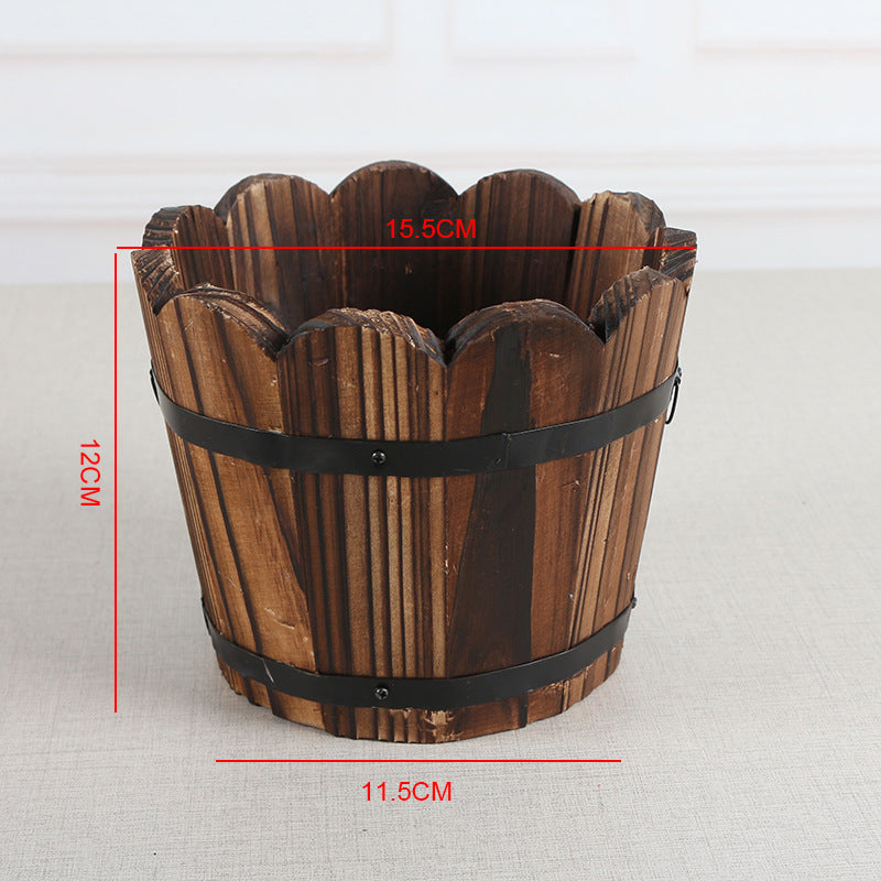 Carbonized Wood Planter for Garden and Succulents