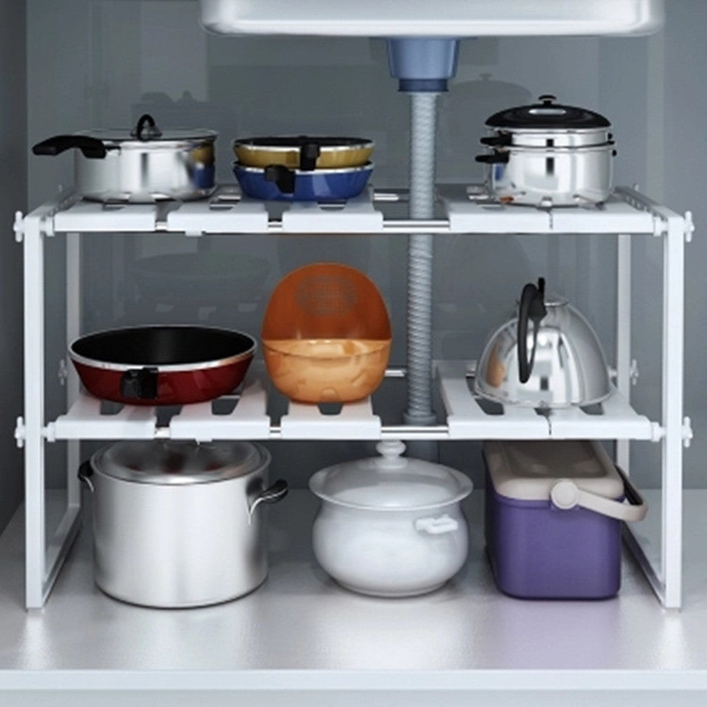 Expandable Kitchen Sink Organizer with Dual Layers