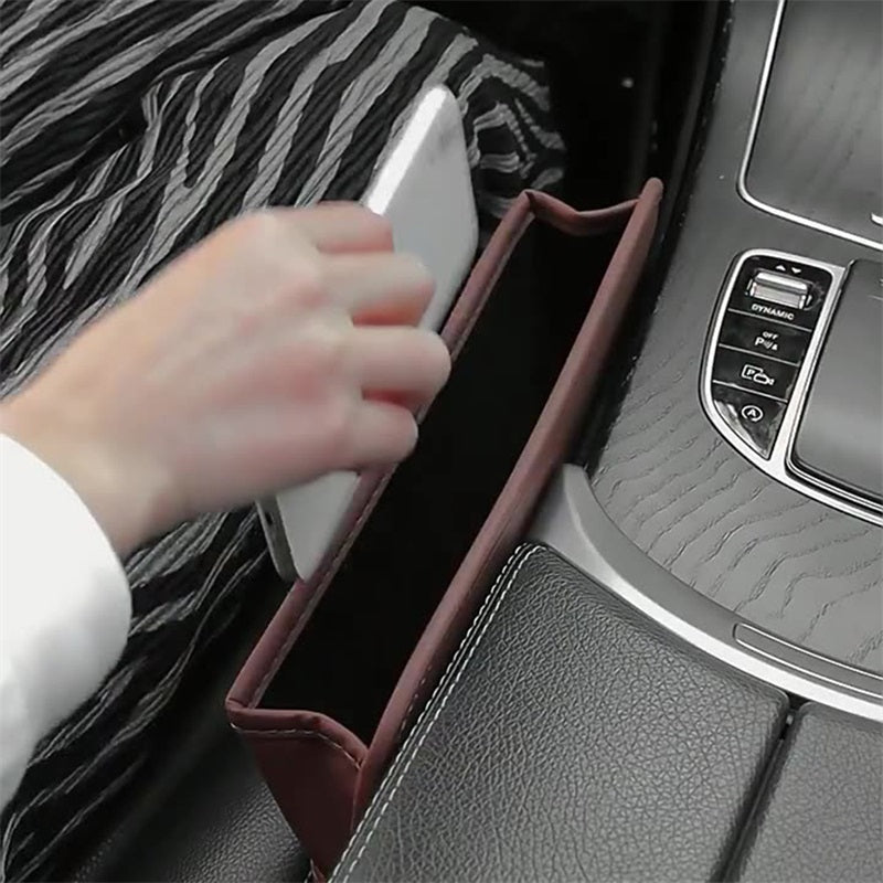 PU Leather Car Console Side Seat Gap Filler Organizer
