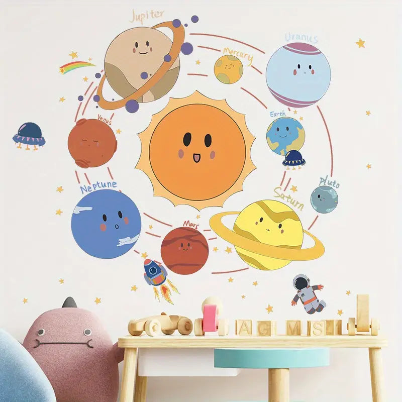 Cartoon Universe Planet Wall Stickers for Home Decor