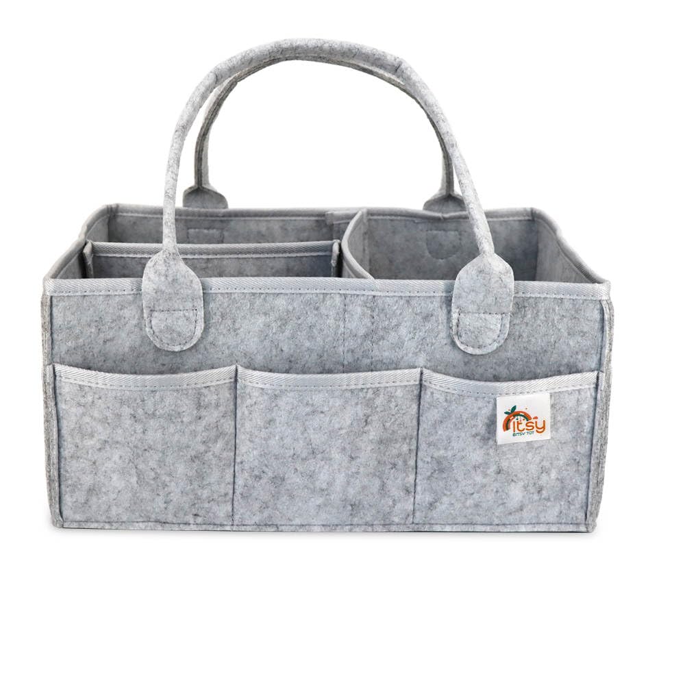 Itsy Bitsy Tot Diaper Caddy Diaper Organizer Nursery Storage and Car Organizer for Baby - Large Size - (Cloud Grey)