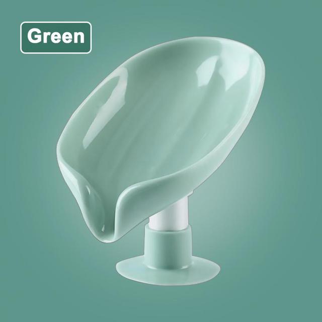 Leaf Shape Soap Box with Drain for Bathroom Storage