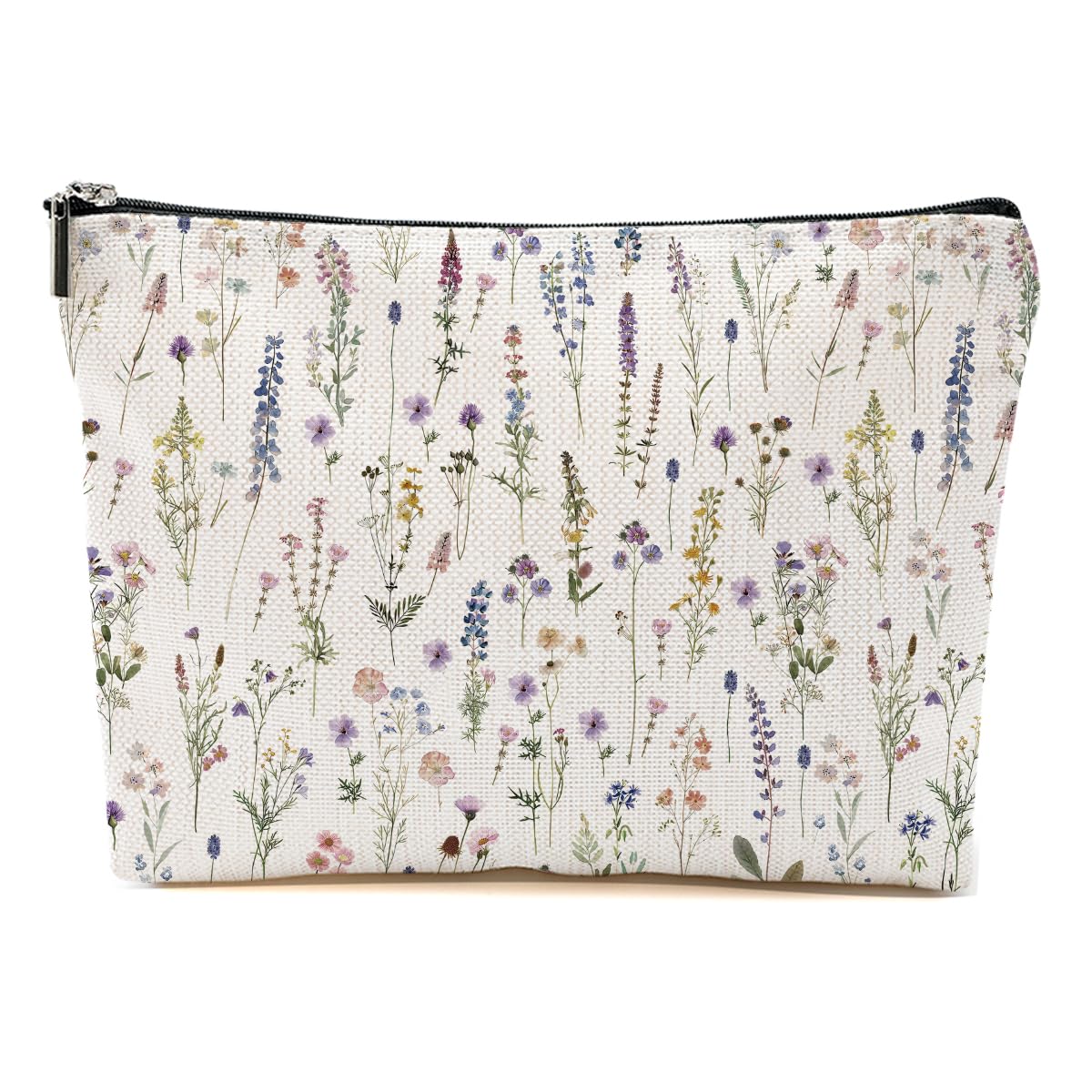 CSHVJ Retro Flowers Makeup Bag Floral Botanical Cosmetic Bag Friend Gifts for Women Girls Sisters Bestie Mama Aesthetic Zipper Pouch Travel Organizer for Friendship Christmas Thanksgiving Birthday