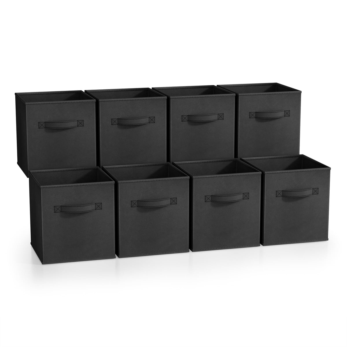 Sorbus Fabric Storage Cubes - 8 Foldable Storage Bins for Organizing Pantry Cubbies Toy Box - Clothes Storage & Closet Organizer - 11 Inch Collapsible Cube Baskets for Shelves with Handle