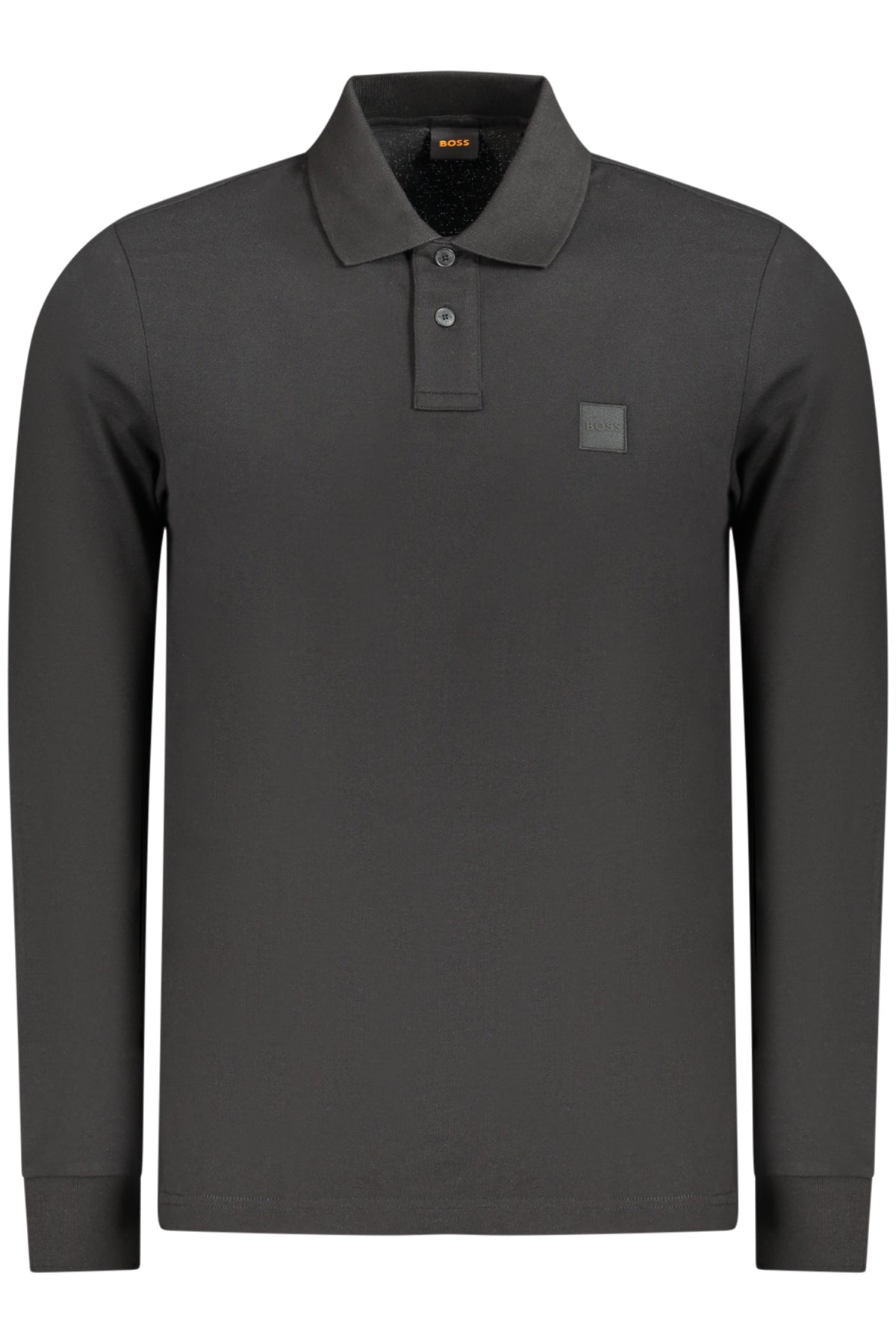 BOSS MEN'S LONG-SLEEVED POLO SHIRT BLACK