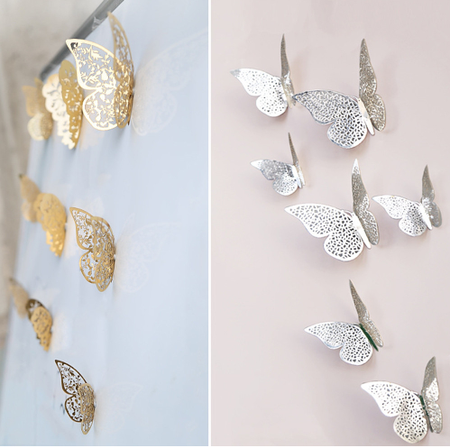 3D Hollow Butterfly Wall Stickers for Home Decor