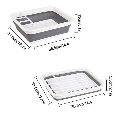 Folding Kitchen Drain Rack and Utensil Organizer