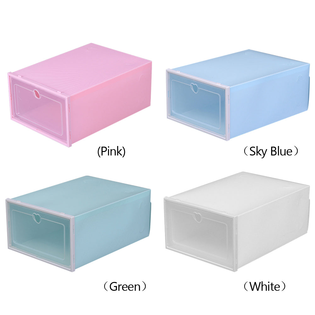 Stackable Transparent Plastic Shoe Storage Organizer Box