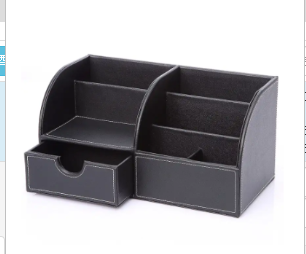 Office Organizer Box with Drawer and Multifunctional Pen Holder