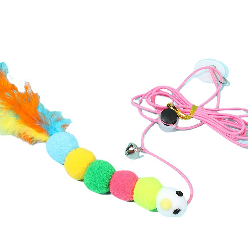 Elastic Plush Cat Toy with Swing and Interactive Rope