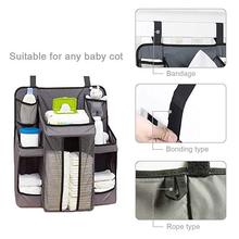 Baby Crib Storage Bag for Bottles and Diapers
