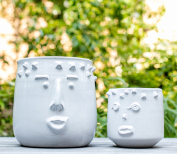 Handcrafted Ceramic Face Vase and Planter