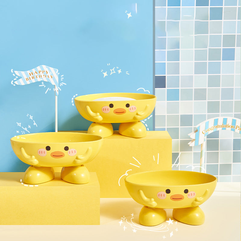 Cartoon Yellow Duck Soap Box Holder for Bathroom Storage