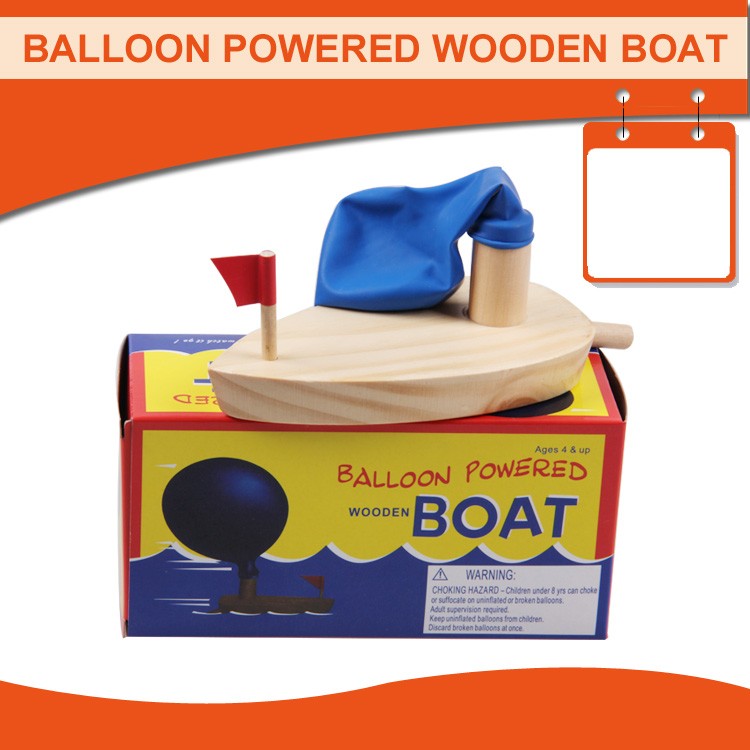 Wooden Balloon Boat Toy for Kids
