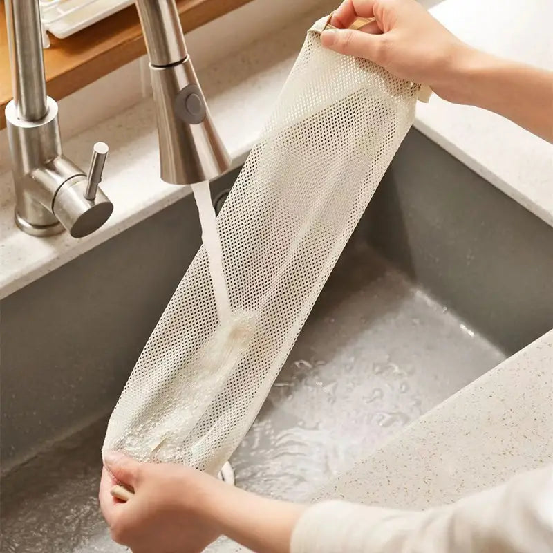 Wall Mounted Mesh Bag Organizer for Kitchen Storage