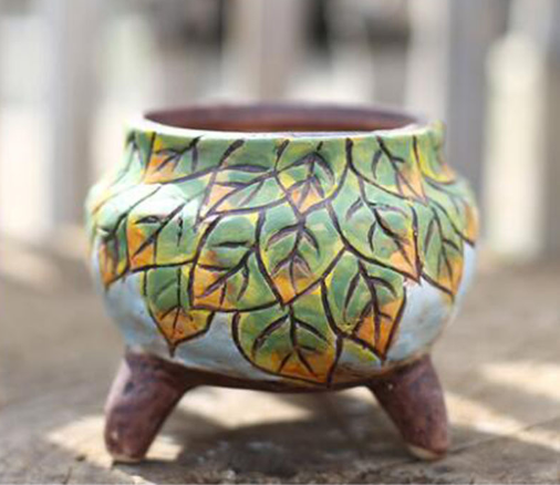 Hand-Painted Ceramic Succulent Planter Pot