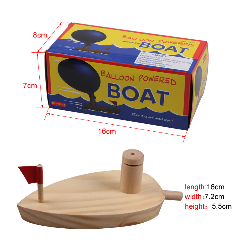 Wooden Balloon Boat Toy for Kids