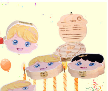 Wooden Tooth Storage Box for Children's Baby Teeth