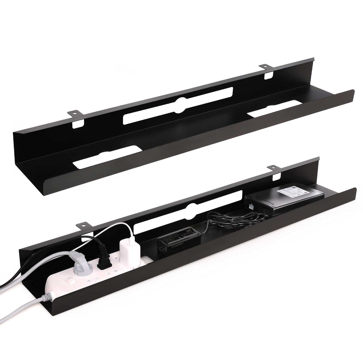 AIMEZO 47.3Inch Heavy Duty Steel Cable Management Tray - Under Desk Wire Management Organizer Computer Cord Raceway