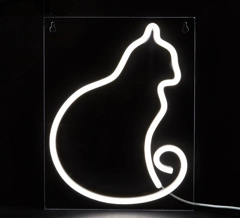 LED Neon Cat Wall Decor for Indoor/Outdoor Lighting