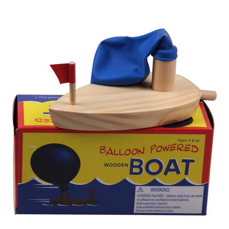 Wooden Balloon Boat Toy for Kids