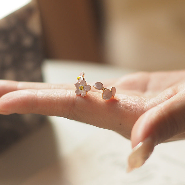 Peach Blossom Retro Enamel Craft Ring