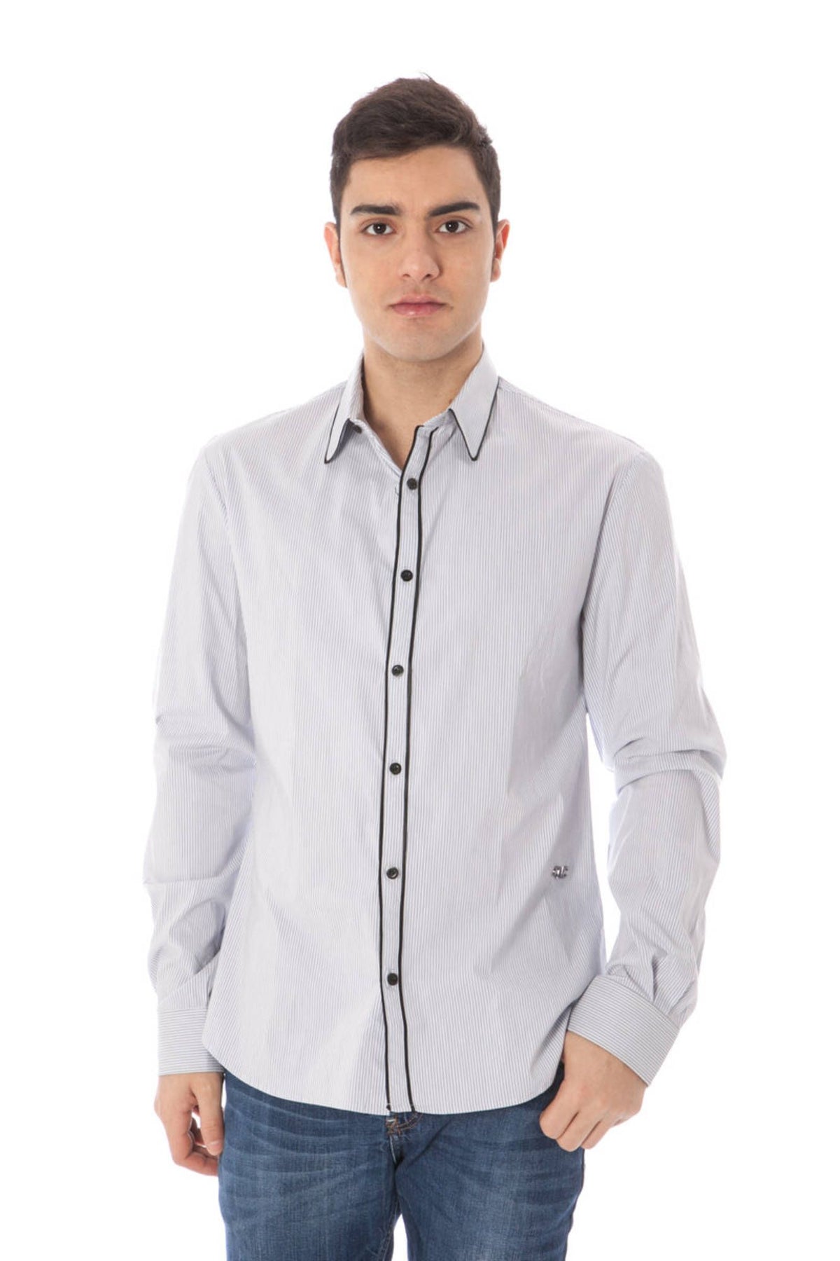 COSTUME NATIONAL MEN'S LONG SLEEVE SHIRT LIGHT BLUE