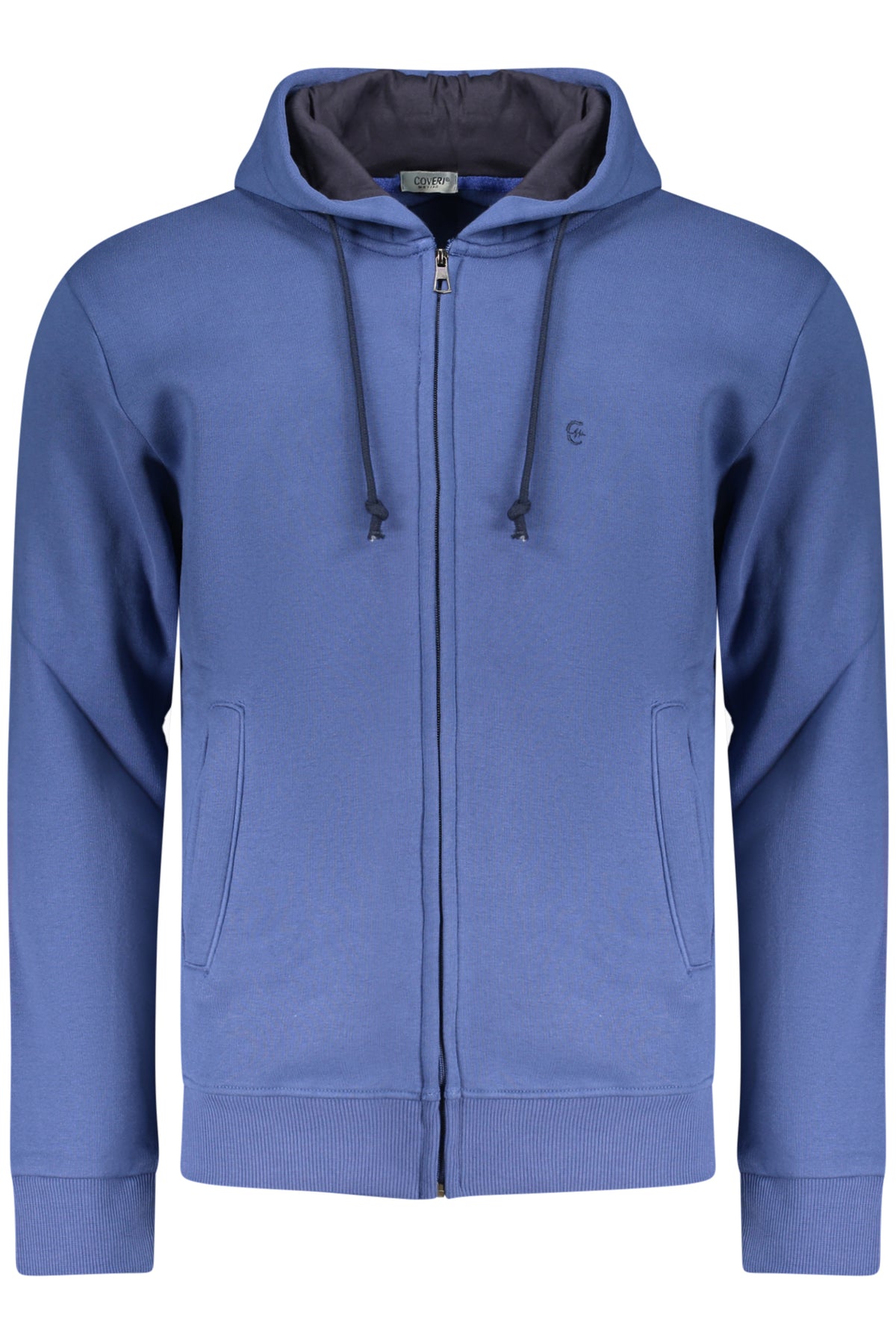 COVERI MOVING MEN'S BLUE ZIP-UP SWEATSHIRT