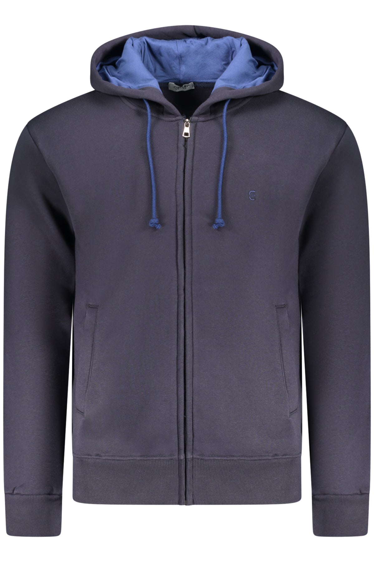 COVERI MOVING MEN'S BLUE ZIP-UP SWEATSHIRT