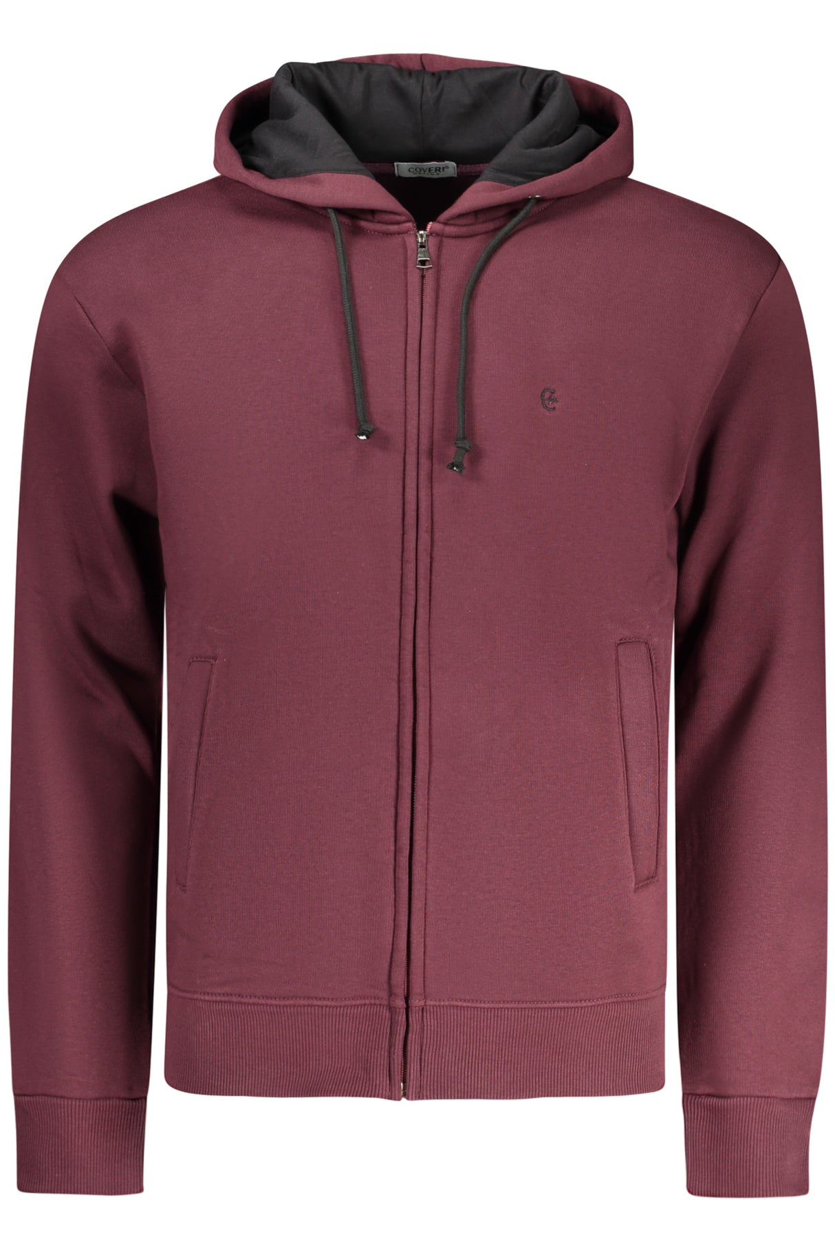 COVERI MOVING MEN'S RED ZIP-UP SWEATSHIRT