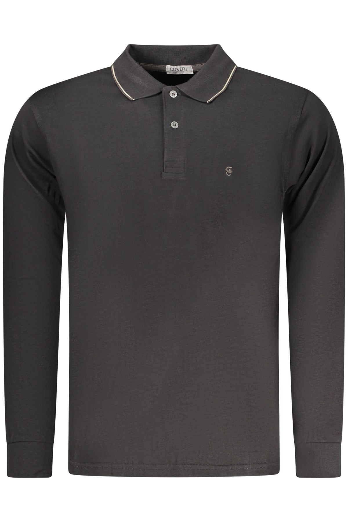 COVERI MOVING MEN'S LONG-SLEEVE POLO SHIRT BLACK