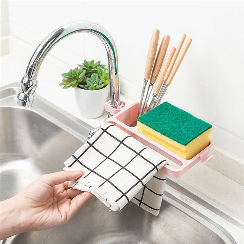Sink Drainage Storage Rack with Sponge Organizer