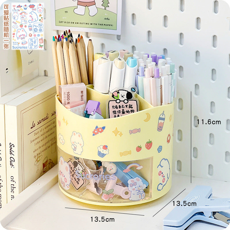 Large Capacity Rotating Pencil Holder Organizer