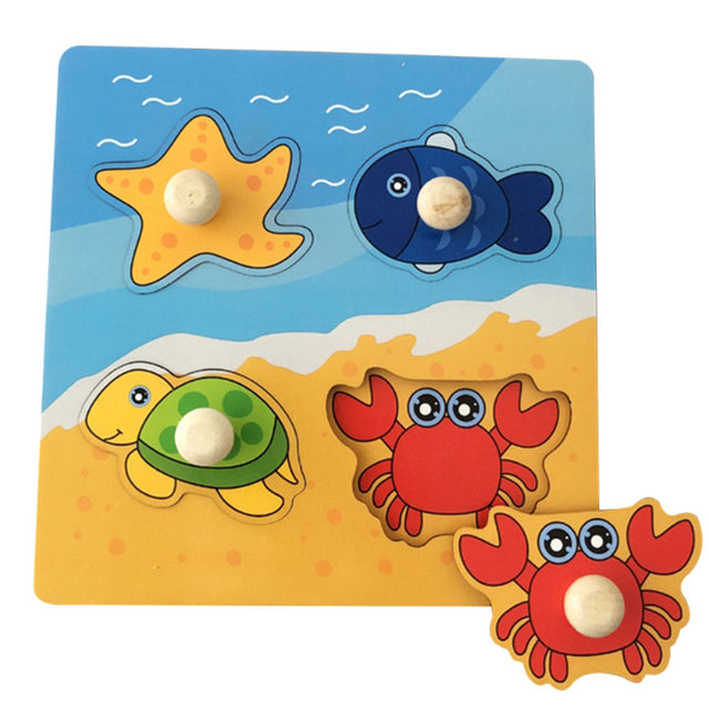 Wooden Puzzle Board for Kids - Fruit and Veg Jigsaw Toy