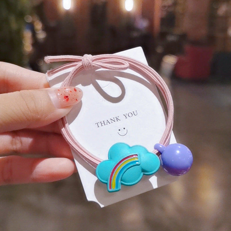 Rainbow Cloud Hair Tie for Cute Bun Hairstyles