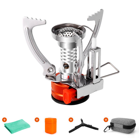 Odoland 3000W Portable Camping Stove Backpacking Stove with Piezo Ignition Mini Camp Stove Backpacking for Outdoor Cooking Camping Hiking