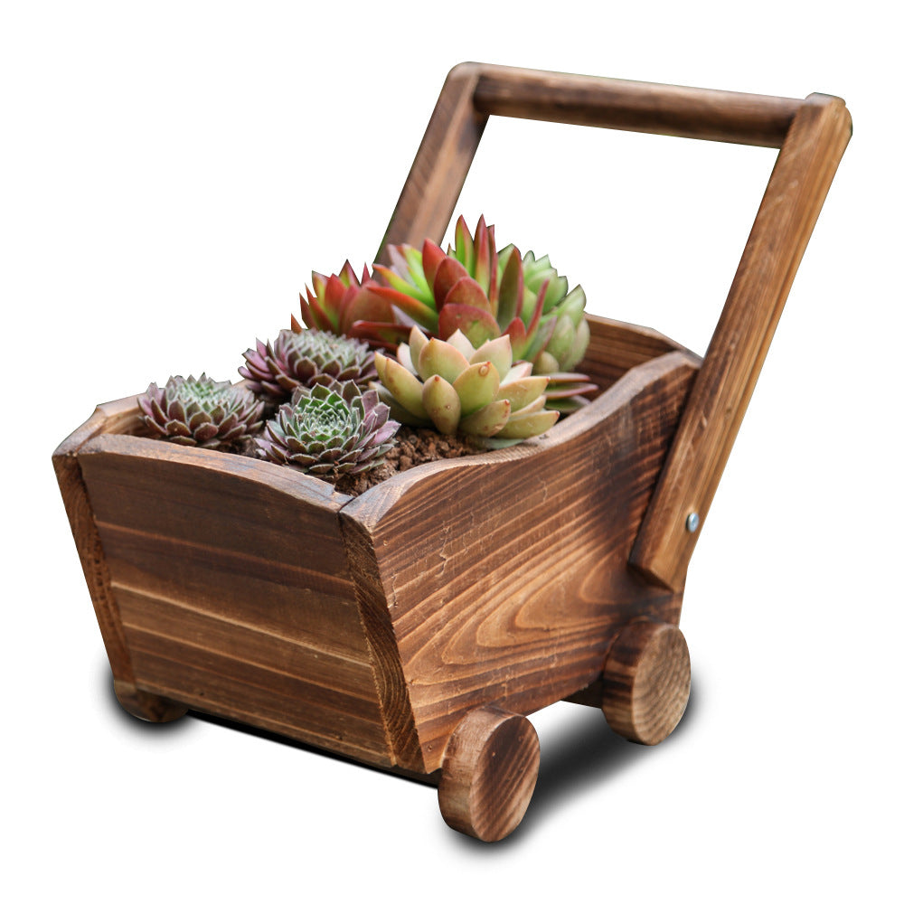 Cartoon Cart Succulent Planter - Rectangular Design