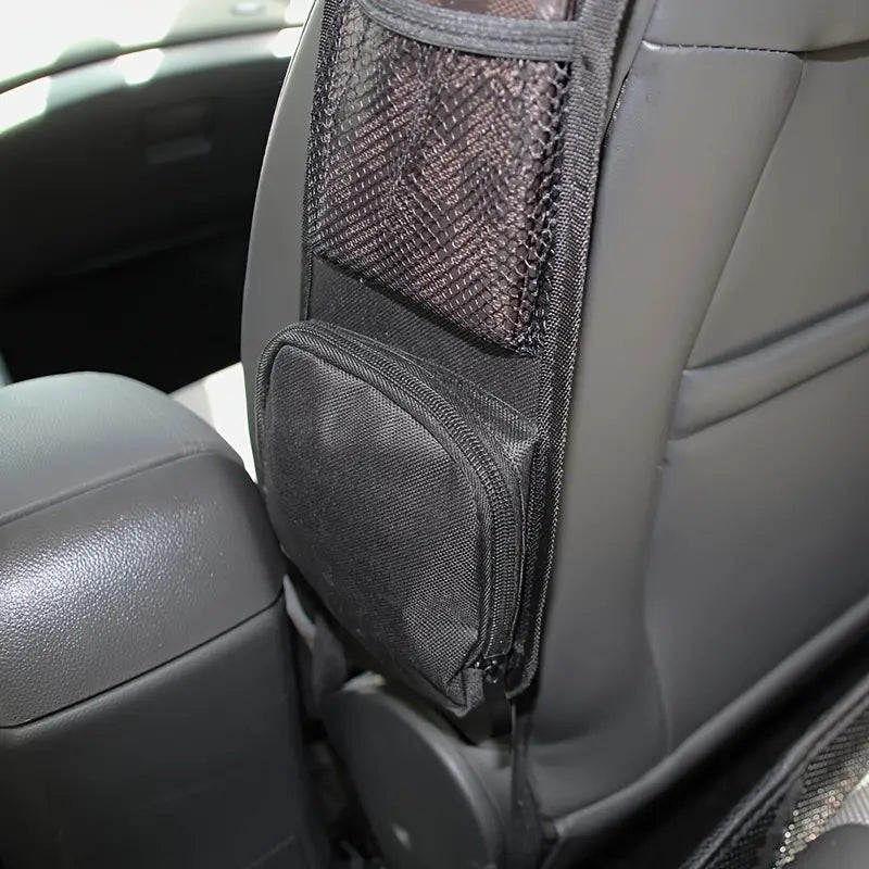 1pc Multi-Pocket Car Seat Organizer with Drink Holder